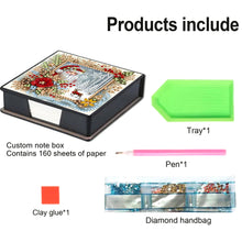 Load image into Gallery viewer, 5D DIY Leather Santa Claus Diamond Painting Notecard Box Gem Art Note Holder Christmas
