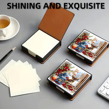 Load image into Gallery viewer, 5D DIY Leather Elk Diamond Painting Notecard Box Gem Art Sticky Note Holder Christmas
