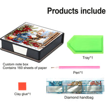 Load image into Gallery viewer, 5D DIY Leather Elk Diamond Painting Notecard Box Gem Art Sticky Note Holder Christmas
