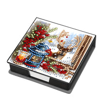Load image into Gallery viewer, 5D DIY Leather Elk Diamond Painting Notecard Box Gem Art Sticky Note Holder Christmas
