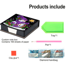 Load image into Gallery viewer, 5D DIY Leather Snowman Diamond Painting Notecard Box Gem Art Sticky Note Holder Christmas

