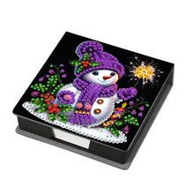 Load image into Gallery viewer, 5D DIY Leather Snowman Diamond Painting Notecard Box Gem Art Sticky Note Holder Christmas

