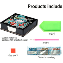 Load image into Gallery viewer, 5D DIY Leather Snowman Diamond Painting Notecard Box Gem Art Sticky Note Holder Christmas
