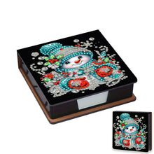 Load image into Gallery viewer, 5D DIY Leather Snowman Diamond Painting Notecard Box Gem Art Sticky Note Holder Christmas
