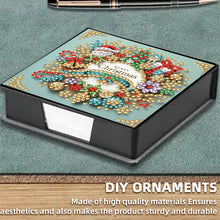 Load image into Gallery viewer, 5D DIY Leather Wreath Diamond Painting Notecard Box Gem Art Sticky Note Holder Christmas
