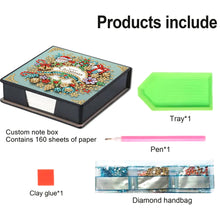 Load image into Gallery viewer, 5D DIY Leather Wreath Diamond Painting Notecard Box Gem Art Sticky Note Holder Christmas

