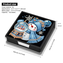 Load image into Gallery viewer, 5D DIY Leather Snowman Diamond Painting Notecard Box Gem Art Sticky Note Holder Christmas
