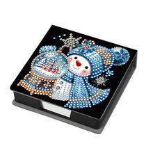 Load image into Gallery viewer, 5D DIY Leather Snowman Diamond Painting Notecard Box Gem Art Sticky Note Holder Christmas
