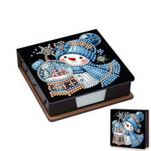 Load image into Gallery viewer, 5D DIY Leather Snowman Diamond Painting Notecard Box Gem Art Sticky Note Holder Christmas
