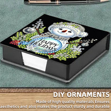 Load image into Gallery viewer, 5D DIY Leather Snowman Diamond Painting Notecard Box Gem Art Sticky Note Holder Christmas
