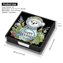 Load image into Gallery viewer, 5D DIY Leather Snowman Diamond Painting Notecard Box Gem Art Sticky Note Holder Christmas
