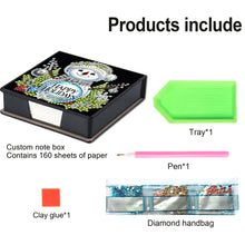 Load image into Gallery viewer, 5D DIY Leather Snowman Diamond Painting Notecard Box Gem Art Sticky Note Holder Christmas
