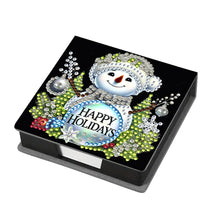 Load image into Gallery viewer, 5D DIY Leather Snowman Diamond Painting Notecard Box Gem Art Sticky Note Holder Christmas
