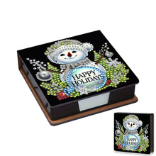 Load image into Gallery viewer, 5D DIY Leather Snowman Diamond Painting Notecard Box Gem Art Sticky Note Holder Christmas
