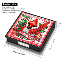 Load image into Gallery viewer, 5D DIY Leather Cardinal Diamond Painting Notecard Box Gem Art Sticky Note Holder Christmas

