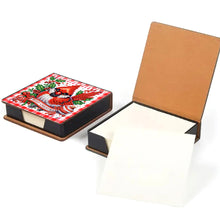 Load image into Gallery viewer, 5D DIY Leather Cardinal Diamond Painting Notecard Box Gem Art Sticky Note Holder Christmas
