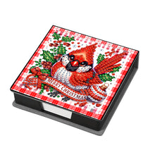 Load image into Gallery viewer, 5D DIY Leather Cardinal Diamond Painting Notecard Box Gem Art Sticky Note Holder Christmas

