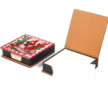 Load image into Gallery viewer, 5D DIY Leather Cardinal Diamond Painting Notecard Box Gem Art Sticky Note Holder Christmas
