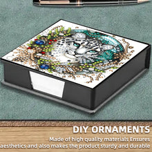 Load image into Gallery viewer, 5D DIY Leather Leopard Diamond Painting Notecard Box Gem Art Sticky Note Holder Christmas
