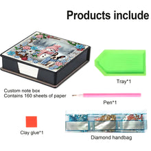 Load image into Gallery viewer, 5D DIY Leather Snowman Dog Diamond Painting Notecard Box Gem Art Note Holder
