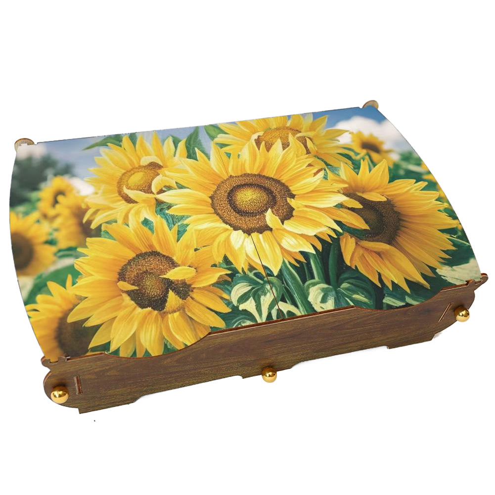 Sunflower DIY Diamond Art Wooden Storage Box for Jewelry & Crafts Organization