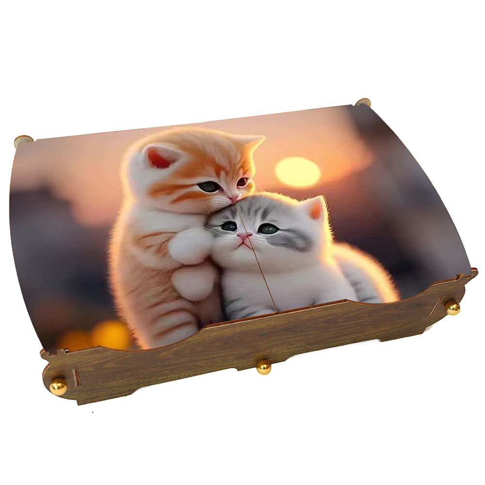 Cat DIY Diamond Art Wooden Storage Box for Jewelry & Crafts Organization