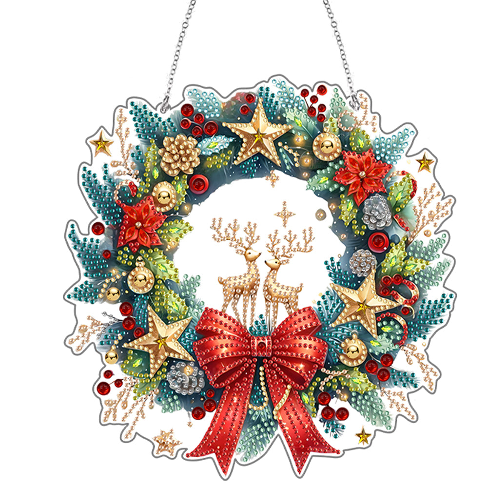 2D Flat Garland DIY Acrylic Rhinestone Diamond Art Window Pendants Door Decor