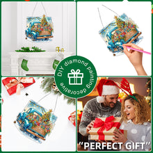 Load image into Gallery viewer, 2D Flat Christmas Car DIY Acrylic Rhinestone Diamond Art Window Pendants Decor
