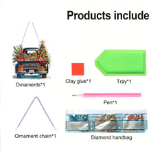 Load image into Gallery viewer, 2D Flat Christmas Gift Car DIY Acrylic Rhinestone Diamond Art Window Pendants

