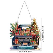 Load image into Gallery viewer, 2D Flat Christmas Gift Car DIY Acrylic Rhinestone Diamond Art Window Pendants
