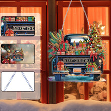 Load image into Gallery viewer, 2D Flat Christmas Gift Car DIY Acrylic Rhinestone Diamond Art Window Pendants
