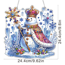 Load image into Gallery viewer, 2D Flat Snow King DIY Acrylic Rhinestone Diamond Art Window Pendants Door Decor
