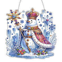 Load image into Gallery viewer, 2D Flat Snow King DIY Acrylic Rhinestone Diamond Art Window Pendants Door Decor
