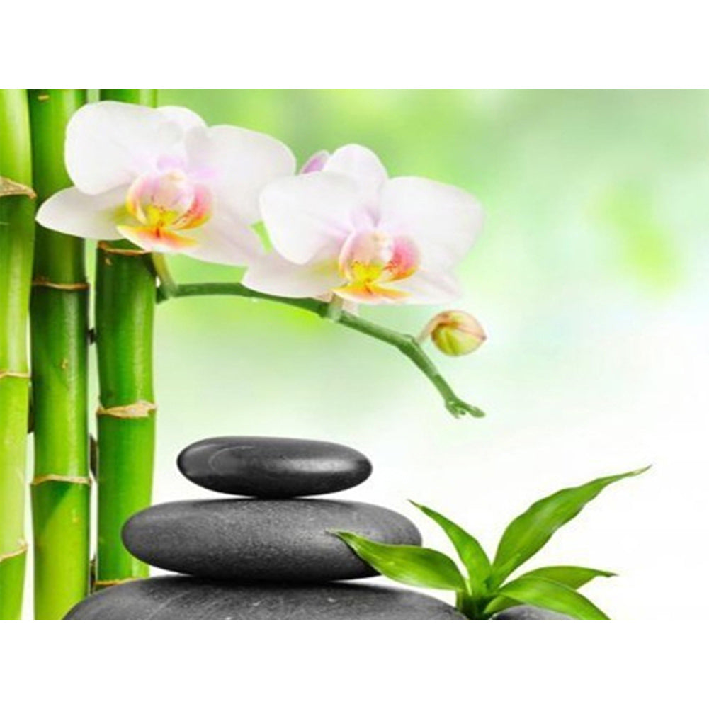 Diamond Painting - Full Round - Stone Phalaenopsis Zen (40*30CM)