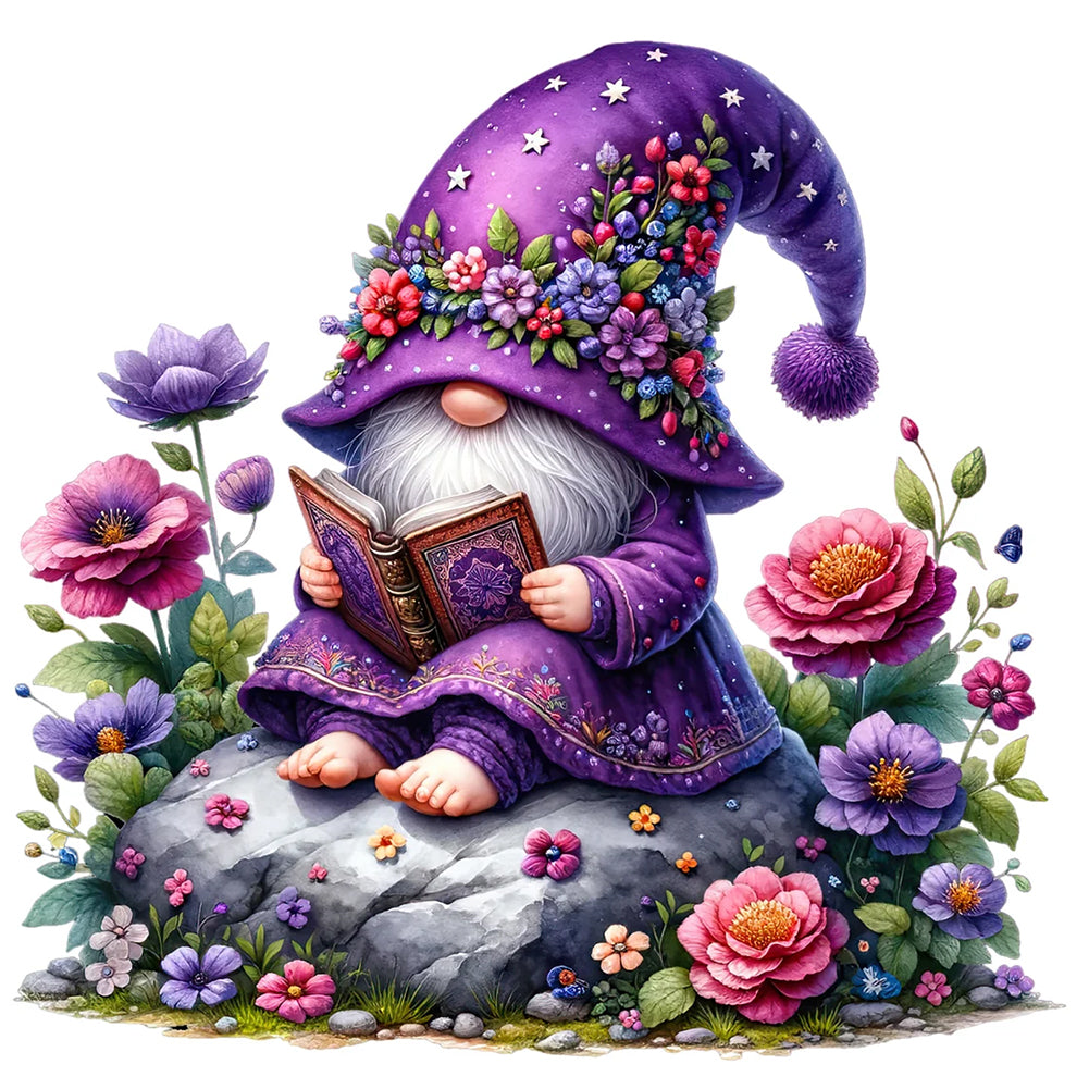 Diamond Painting - Full Round - Reading Gnome (40*40CM)