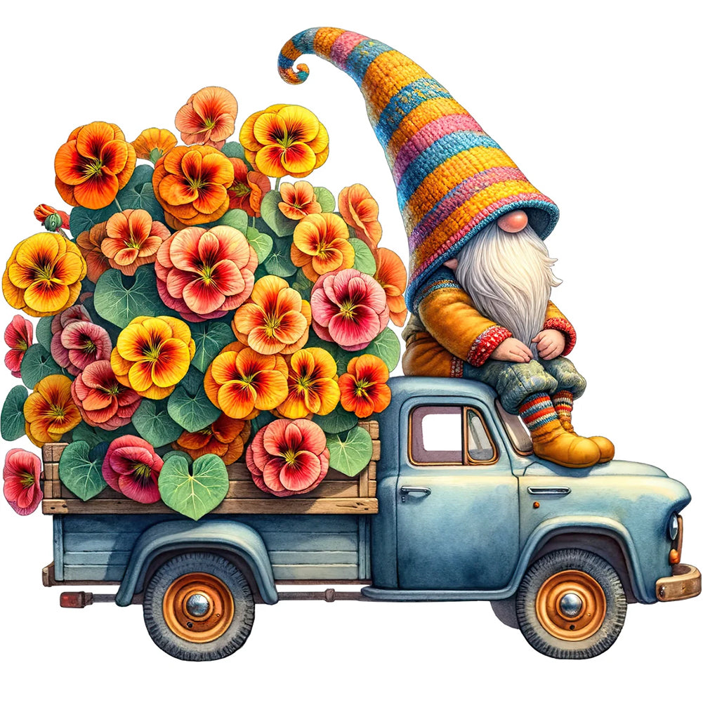 Diamond Painting - Full Round - Flower Gnome (40*40CM)