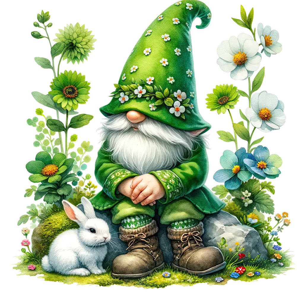 Diamond Painting - Full Round - Green Gnome (40*40CM)