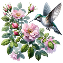 Load image into Gallery viewer, Diamond Painting - Full Round - Hummingbird And Rose (30*30CM)
