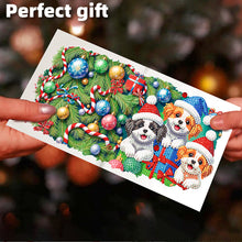 Load image into Gallery viewer, 12PCS DIY Xmas Pattern Rhinestone Diamond Art Mosaic Postcards for Celebrations Christmas
