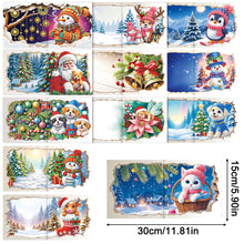 Load image into Gallery viewer, 12PCS DIY Xmas Pattern Rhinestone Diamond Art Mosaic Postcards for Celebrations Christmas

