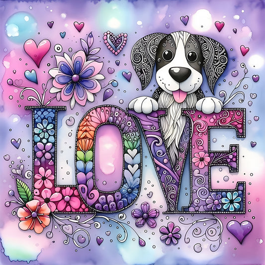 Diamond Painting - Full Round - Love Cat And Dog (30*30CM)