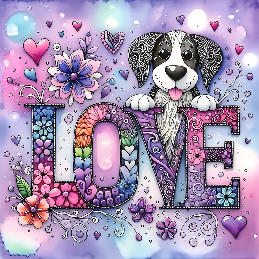 Diamond Painting - Full Round - Love Cat And Dog (30*30CM)