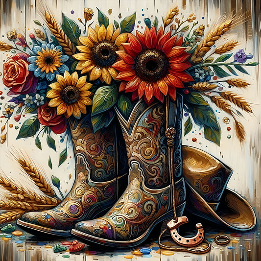 Diamond Painting - Full Round - Cowboy Boots (40*40CM)