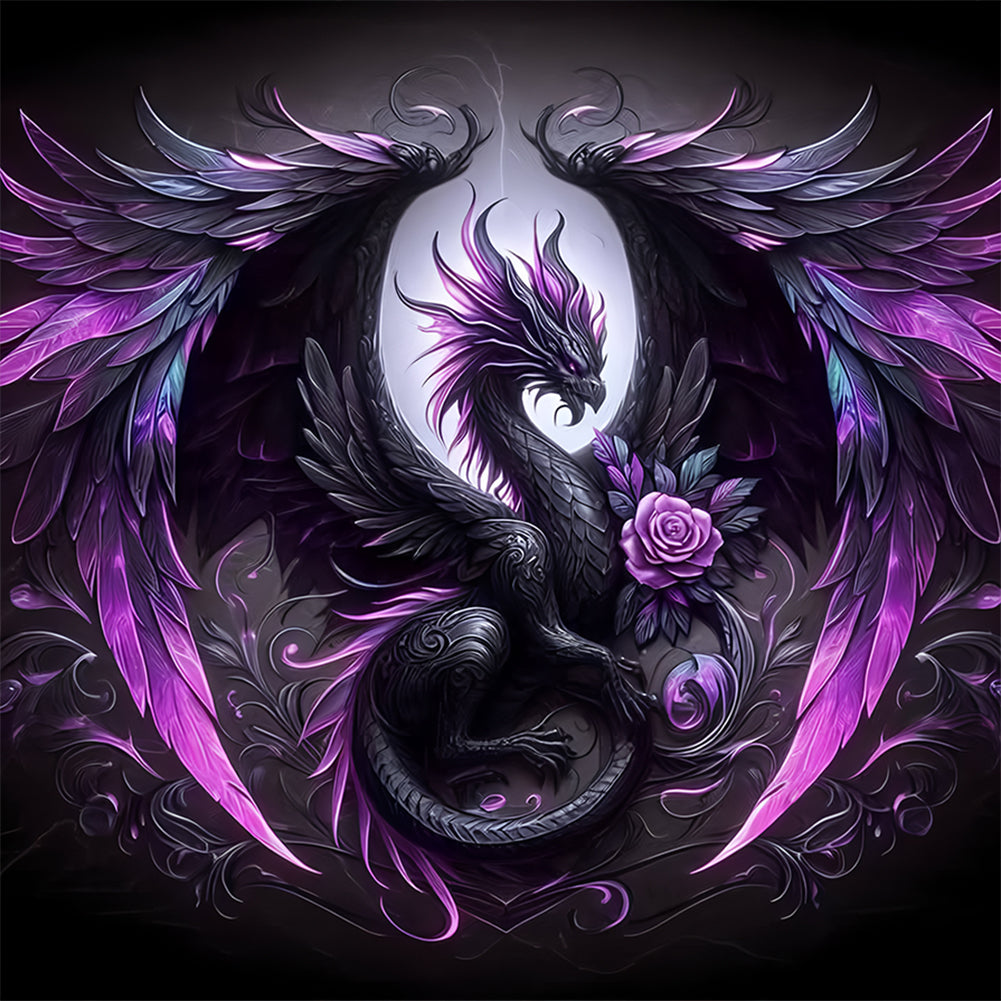 Diamond Painting - Full Round - Dark Pterosaur (30*30CM)