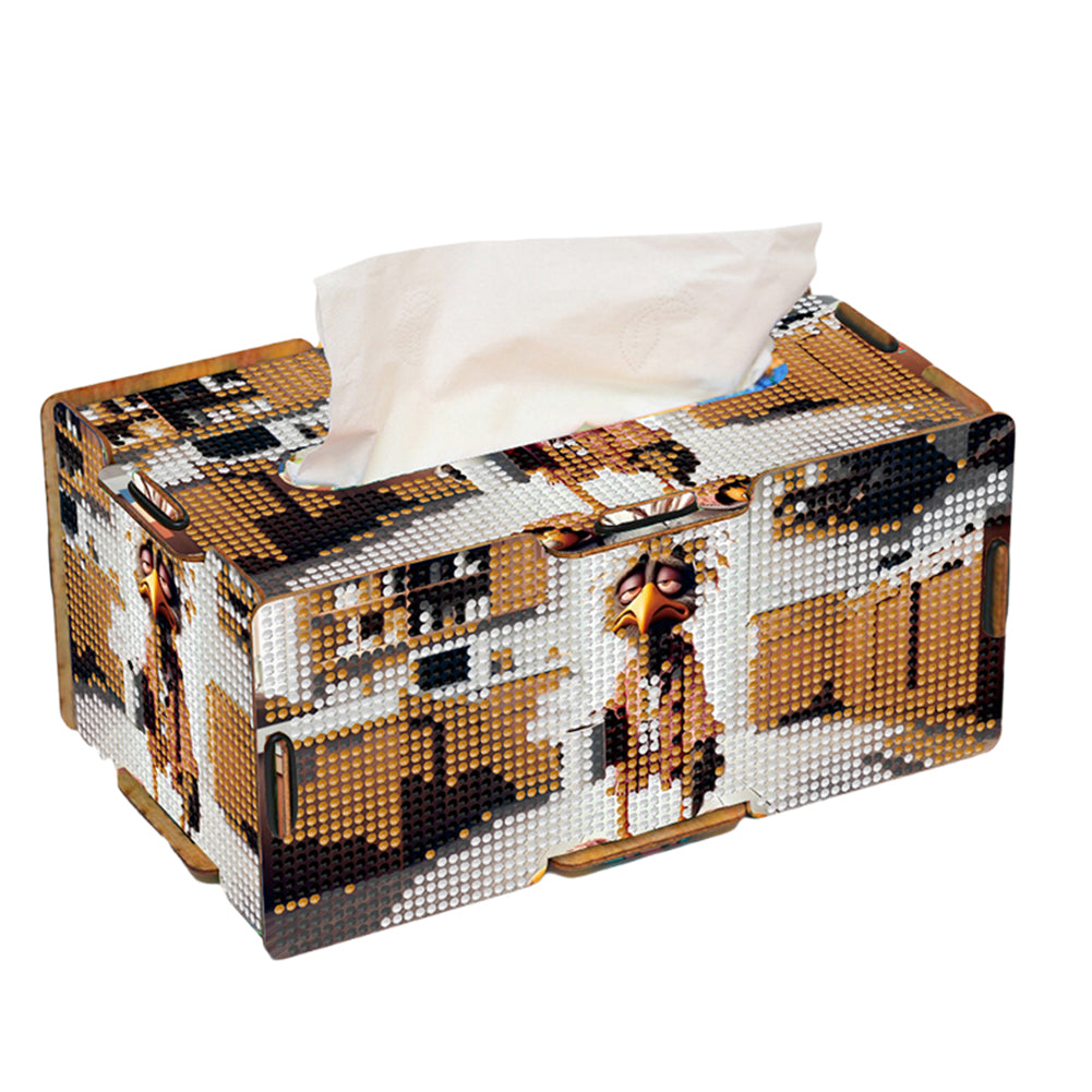 Bird Diamond Painting Tissue Box Wooden Diamond Art Tissue Storage Box