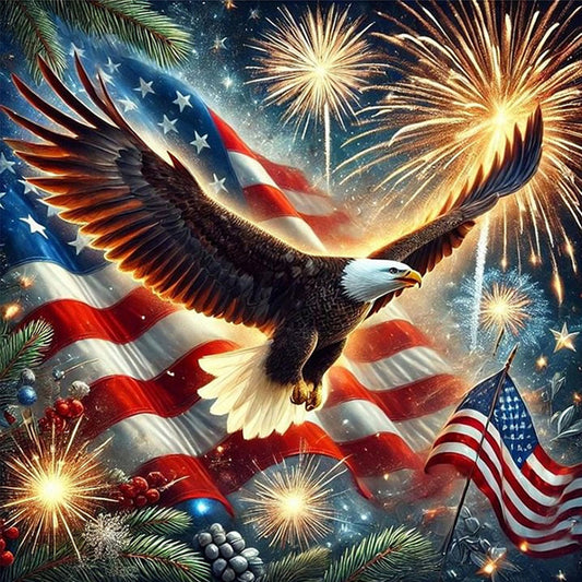 Diamond Painting - Full Round - Independence Day Eagle (30*30CM)