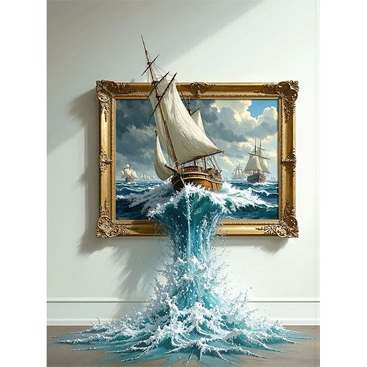 Diamond Painting - Full Round - Sailboat In Painting (50*40CM)