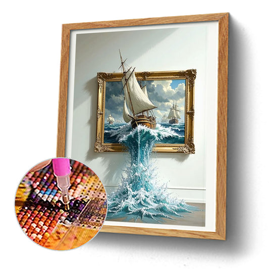 Diamond Painting - Full Round - Sailboat In Painting (50*40CM)