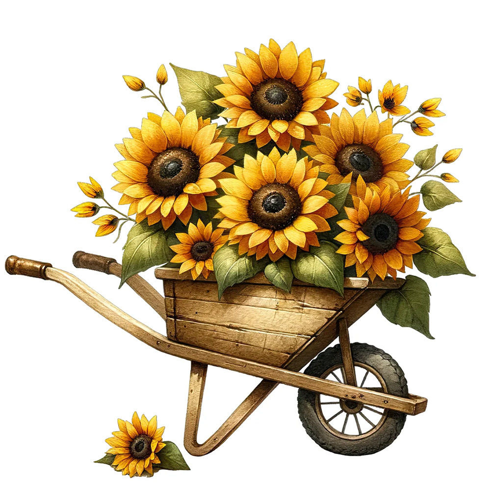 Diamond Painting - Full Round - Sunflower Cart (30*30CM)