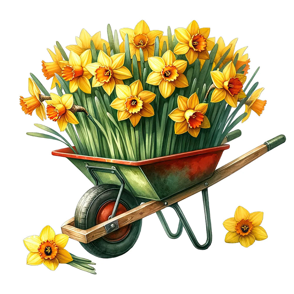 Diamond Painting - Full Round - Daffodil Cart (30*30CM)